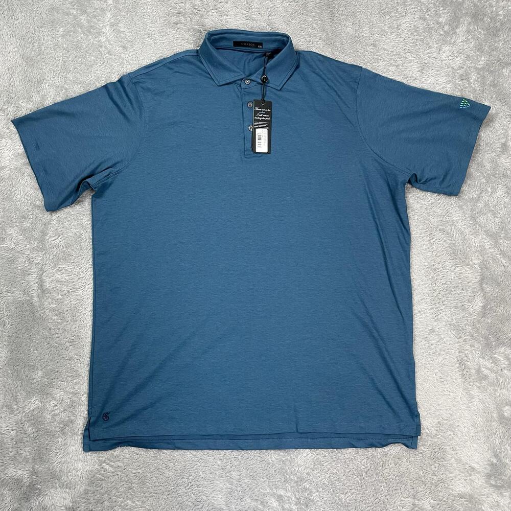 Greyson Polo Shirt Mens 2XL Blue Sea Turtle Brrr Triple Chill Golf Stretch